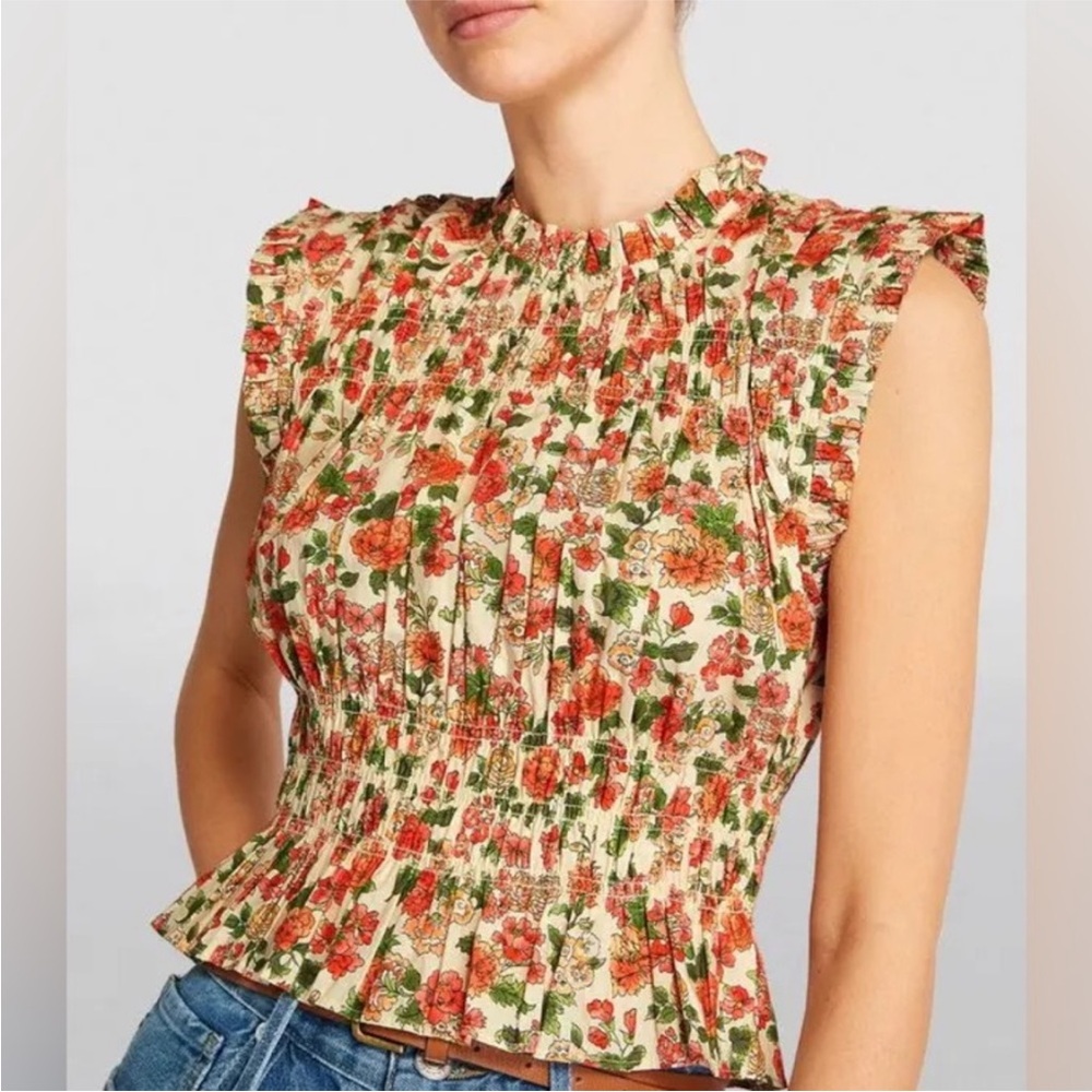Floral Ruffle Sleeve Top